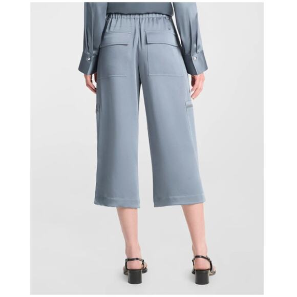 Vince Women's Lake Stone Low-Rise Satin Parachute Crop Pants Size 12 - Picture 2 of 11